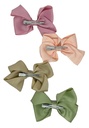 Set de 4 moñas rosado, anaranjado, kaki y olivo