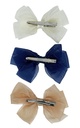 Set de 3 moñas beige, azul y café