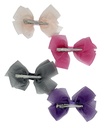 Set de 4 moñas rosado, fucsia, morado y gris
