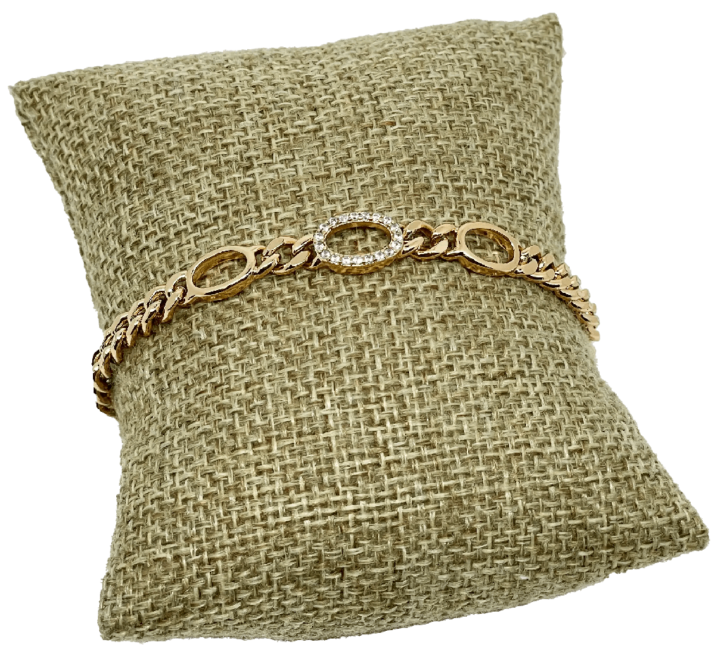 Pulsera de rodio con brillantito