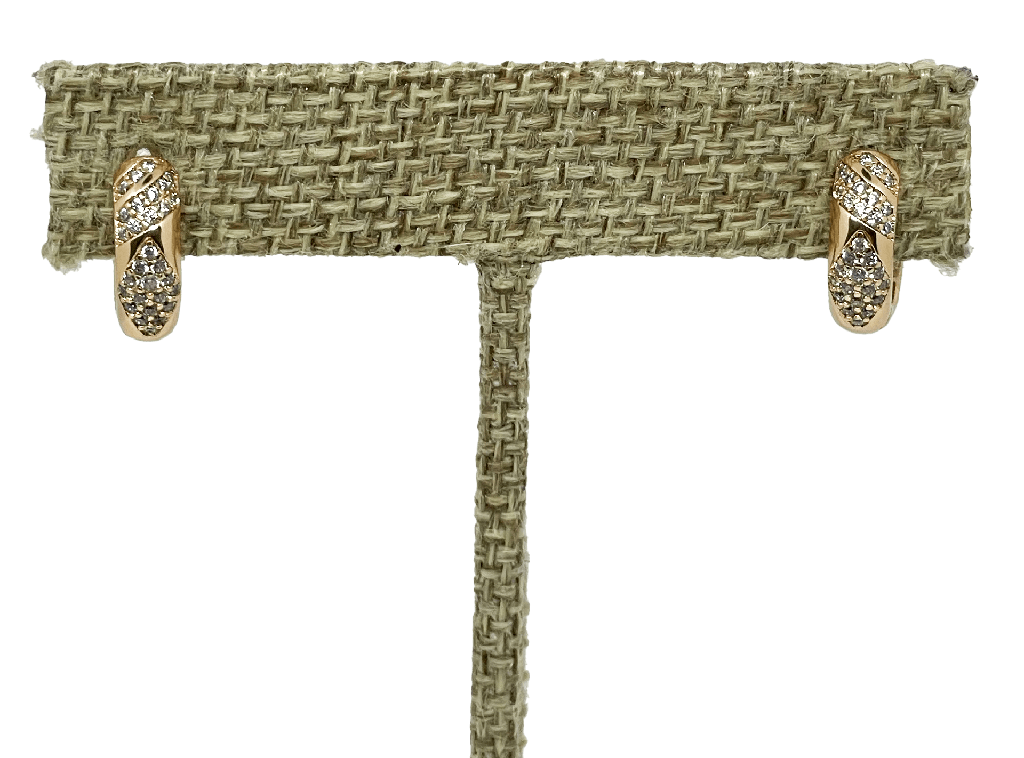 Arete de rodio dorado con brillantito