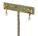 Arete de rodio dorado con perla