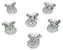 Set- de piojitos plateado de metal de mariposas