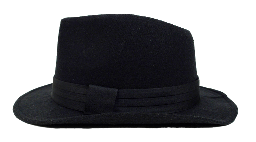 Sombrero fedora trilby negro de ala ancha
