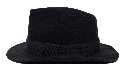 Sombrero fedora trilby negro de ala ancha