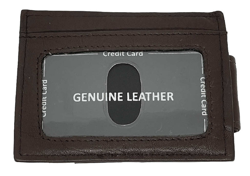 Tarjetero y money clip de cuero