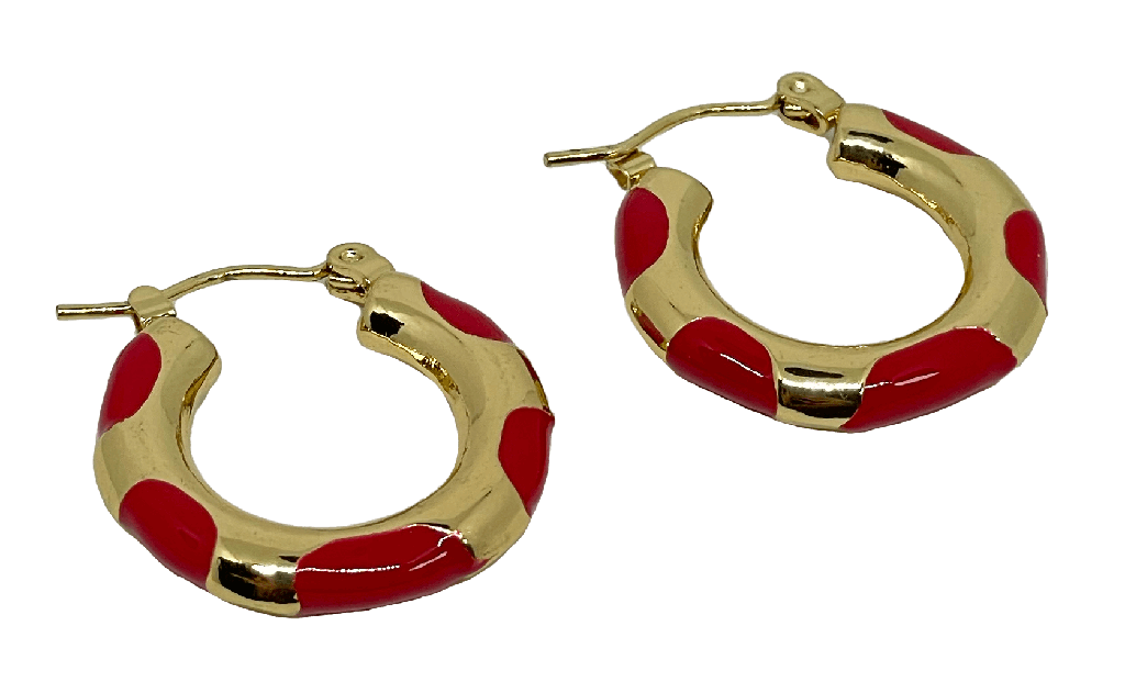 Aretes de acero con dorado