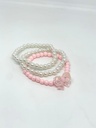 Set-de tres pulseras plásticas con moñita