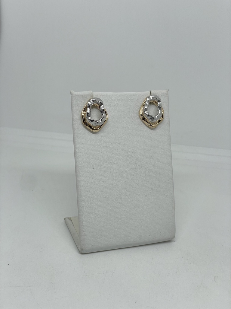 Aretes 2 tonos de metal