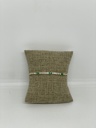 Pulsera dorada de brillantito con piedra verde