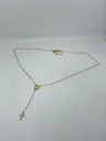 Rosario dorado con piedrita trasparentes