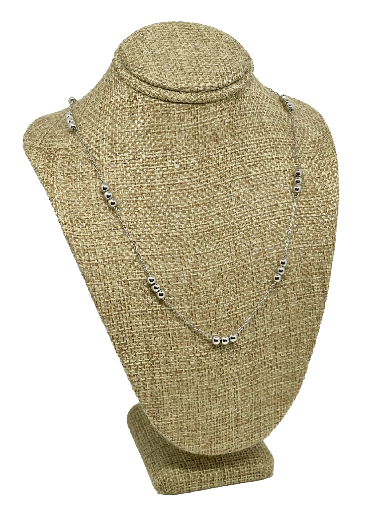 Cadena con bolitas de metal  x 44 cm L.