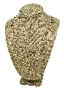 Cadena de 2 hilos dorada y azul con piedras x 46 cm L.