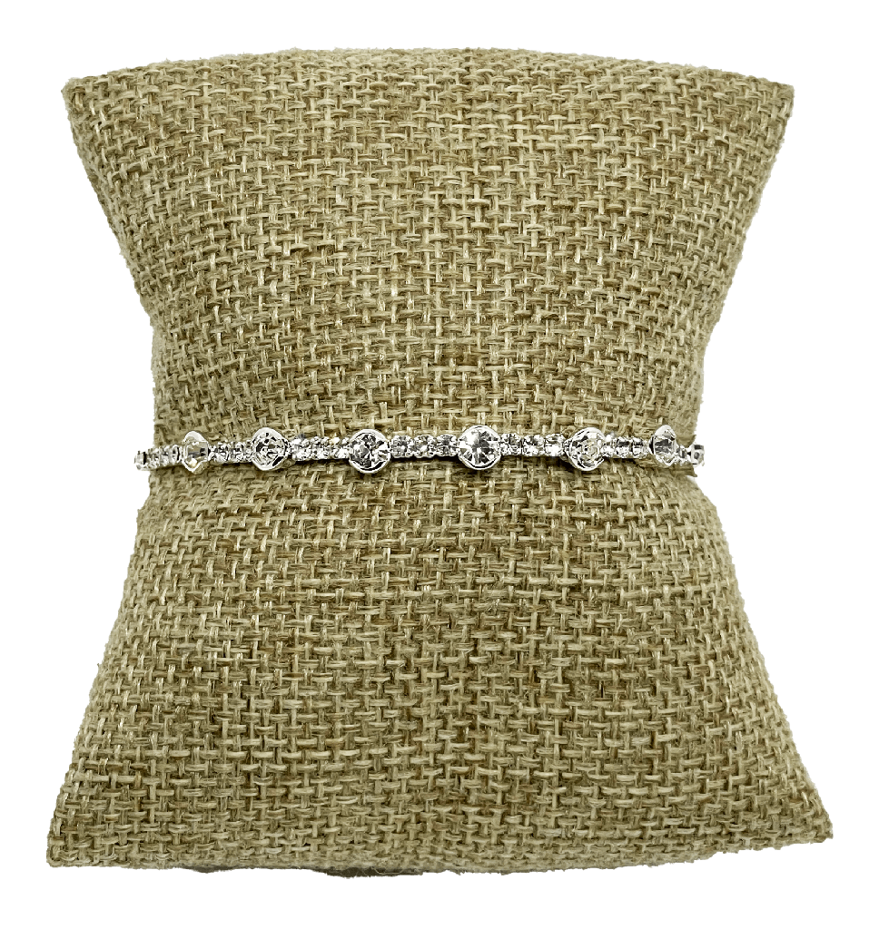 Pulsera deslizante de metal con brillantitos
