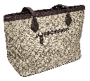 Bolsa de cuerina con franjas