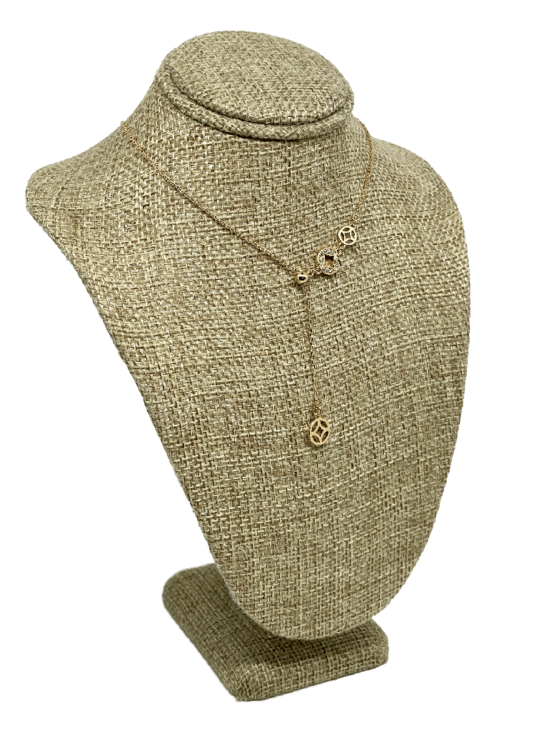 Collar dorado de rodio con brillantitos