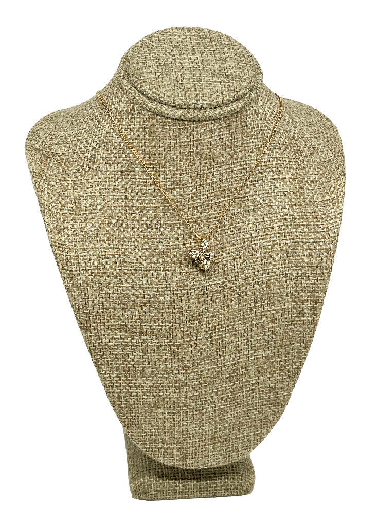 Cadena dorada de rodio con mariposa