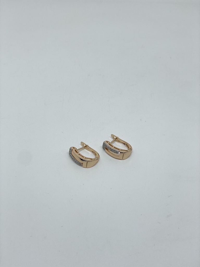 Aretes dorados de rodio con brillantitos (copia)