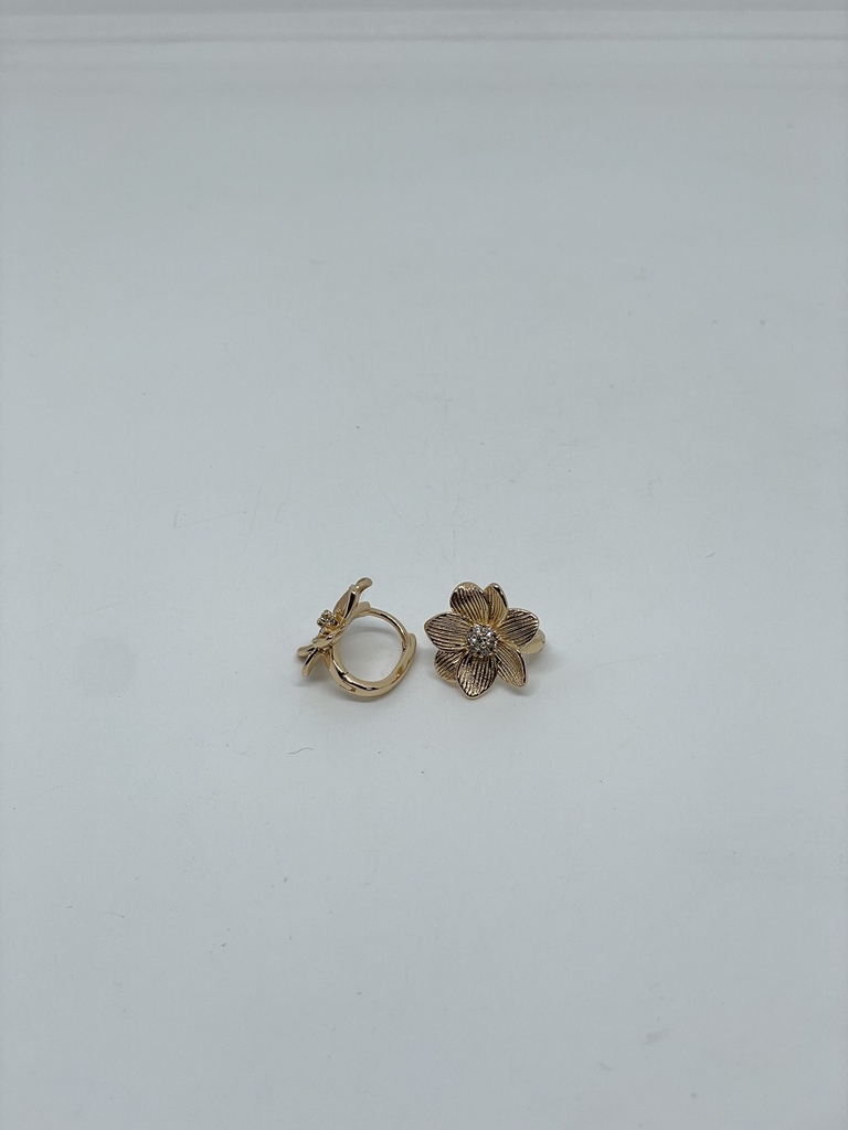 Aretes dorados de rodio con brillantitos