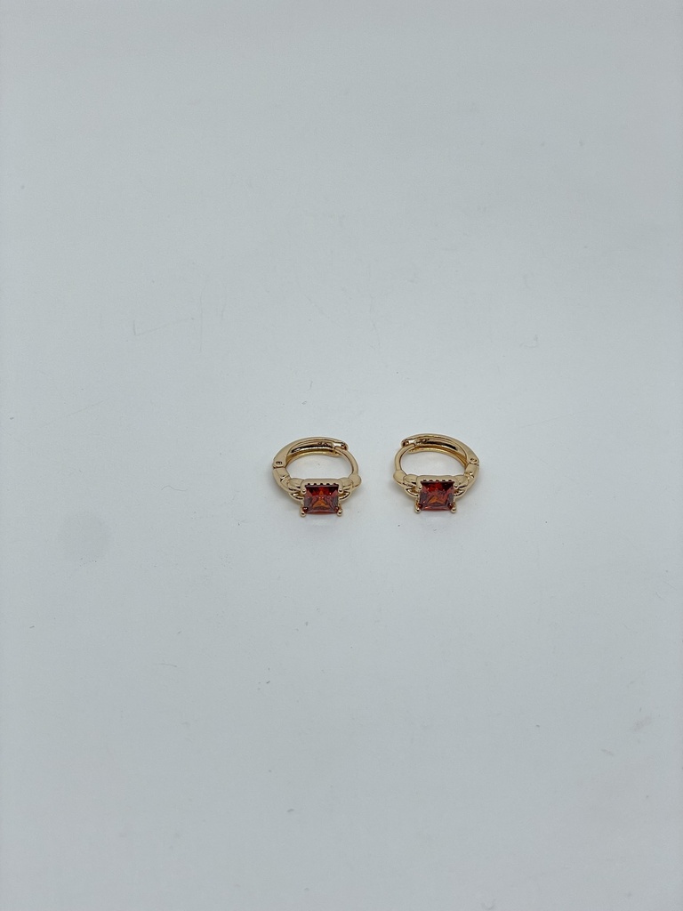 Aretes dorados de rodio con brillantitos