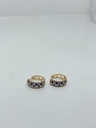 Argollas doradas con azul de rodio con brillantitos