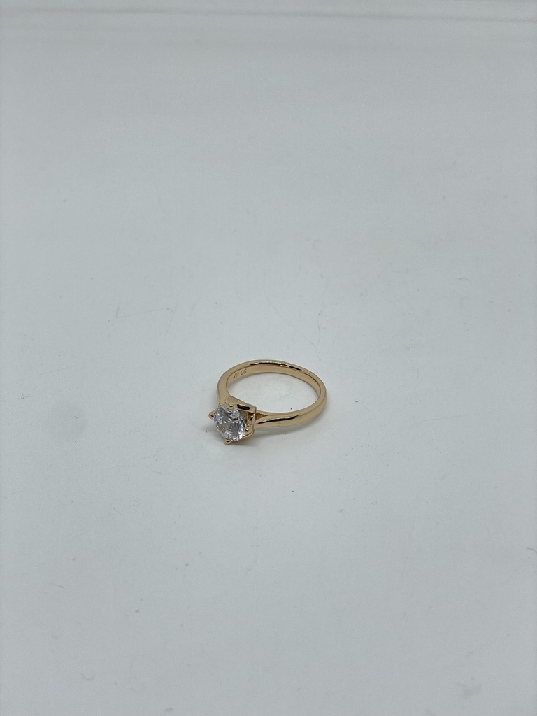 Anillo dorado de rodio con brillantito