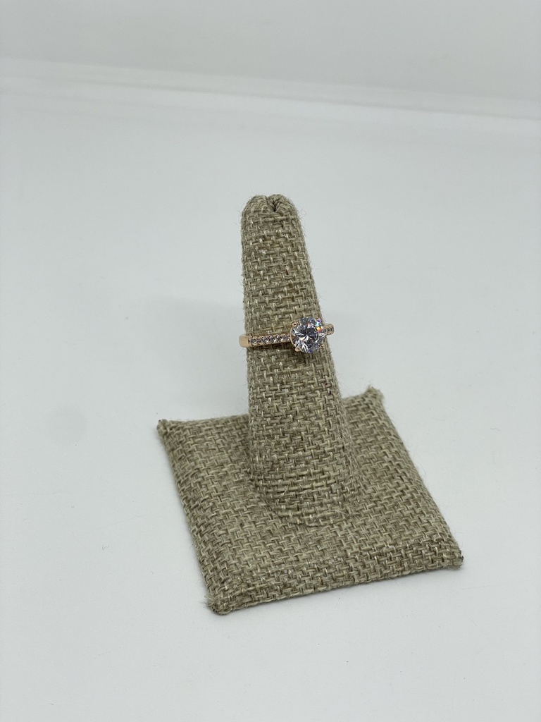 Anillo dorado de rodio con brillantitos