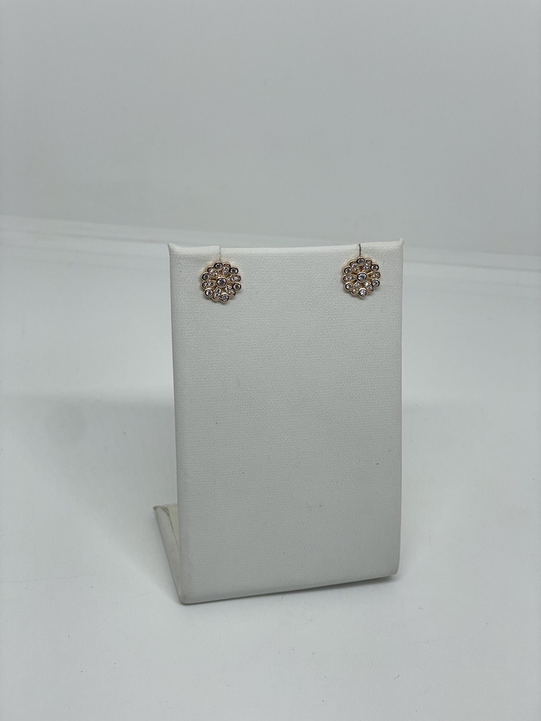 Aretes dorados de rodio con brillantitos
