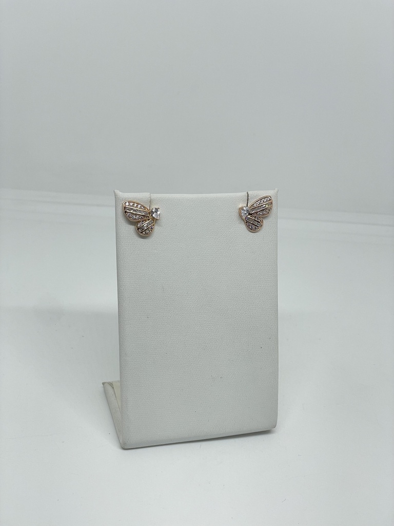 Aretes dorados de rodio con brillantitos