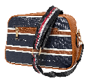 Bolsa de cuerina con rayas