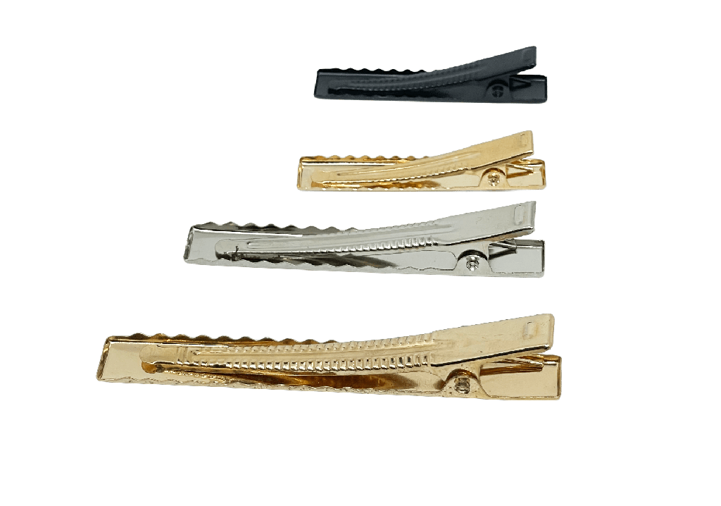 Set de 4 ganchos de pinza negro, dorado y plateado