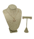 Set de collar y aretes dorados de rodio con brillantitos