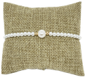 Pulsera blanca con dorada de rodio con perlas