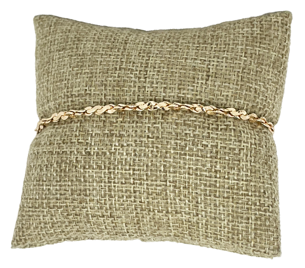 Pulsera dorada de rodio