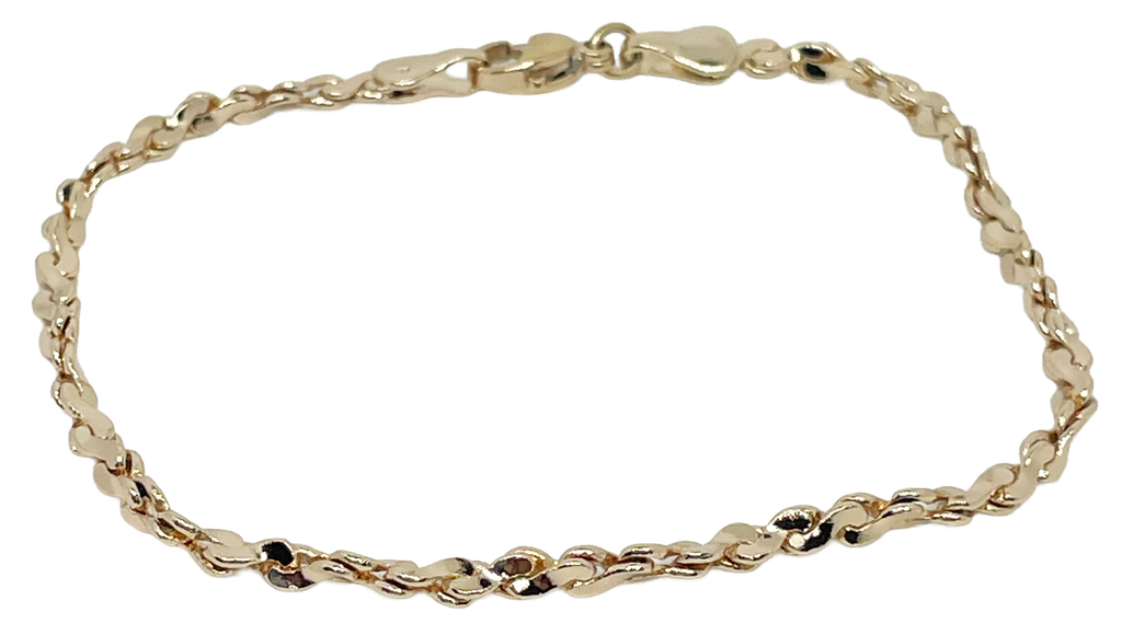 Pulsera dorada de rodio