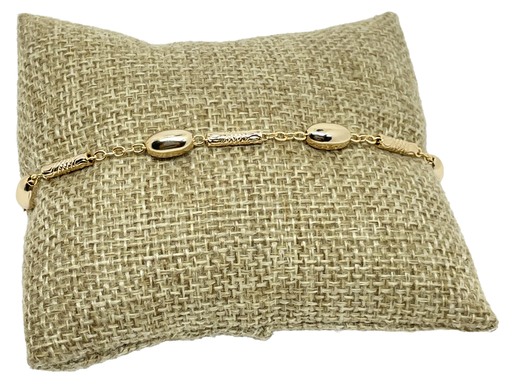 Pulsera dorada de rodio