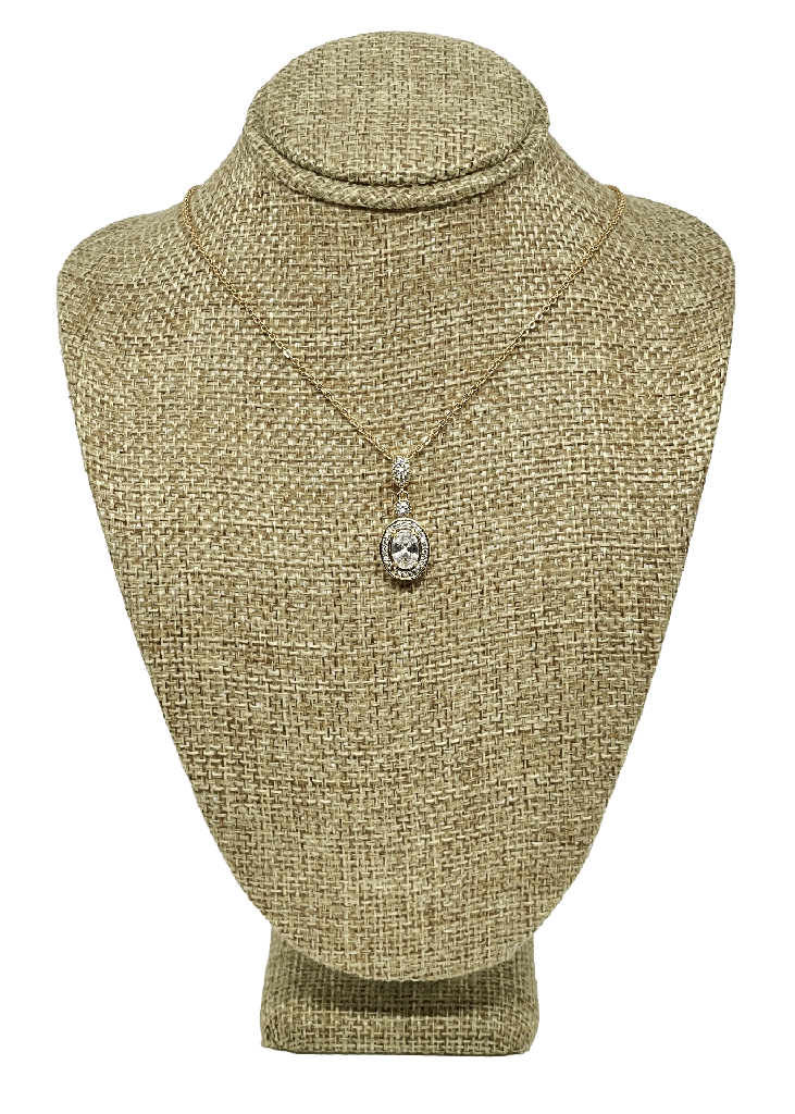 Cadena dorada de rodio con brillantitos