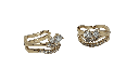 Earcuffs dorados de rodio con brillantitos
