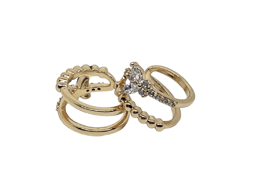 Earcuffs dorados de rodio con brillantitos