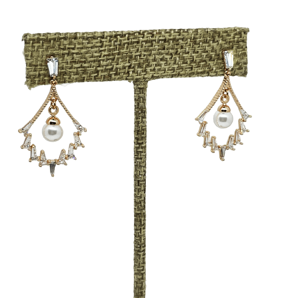 Aretes dorados de rodio con piedras