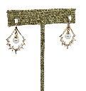 Aretes dorados de rodio con piedras
