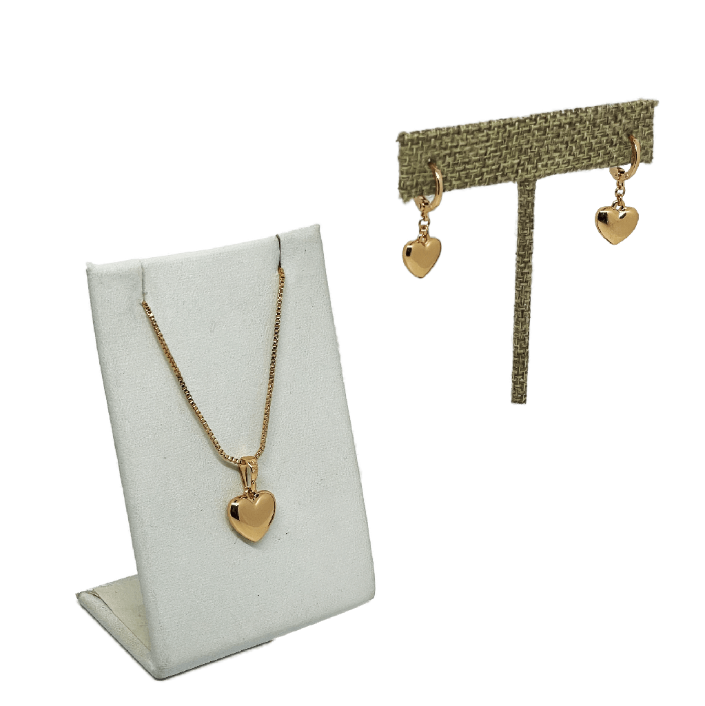 Set de collar y aretes dorados de rodio