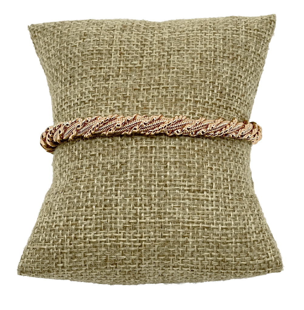 Pulsera dorada de rodio