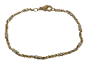 Pulsera dorada de rodio con tubitos