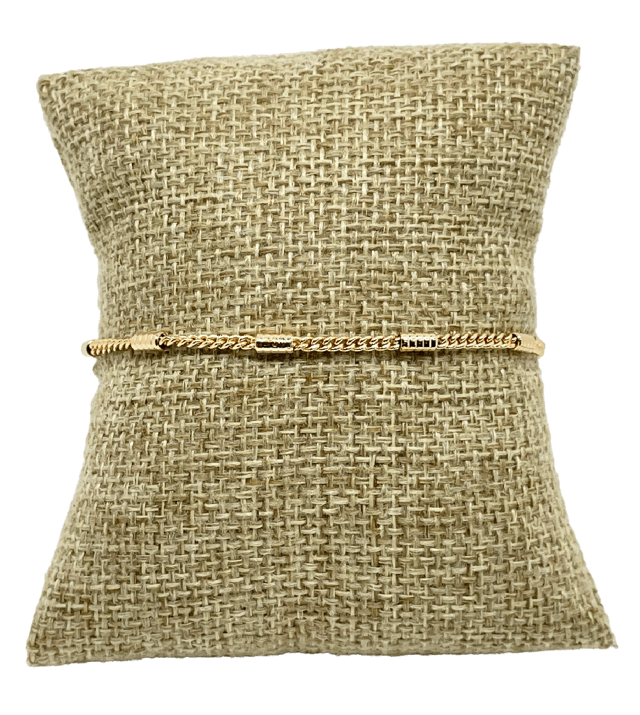 Pulsera dorada de rodio con tubitos