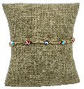 Pulsera dorada de rodio ojo turco