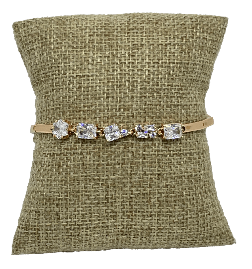 Pulsera dorada de rodio con brillantito