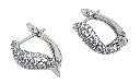 Arete plateado de rodio con brillantito