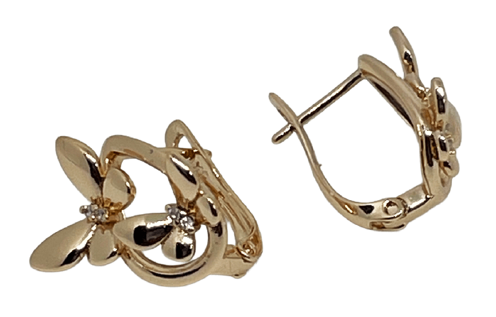 Arete dorado de rodio