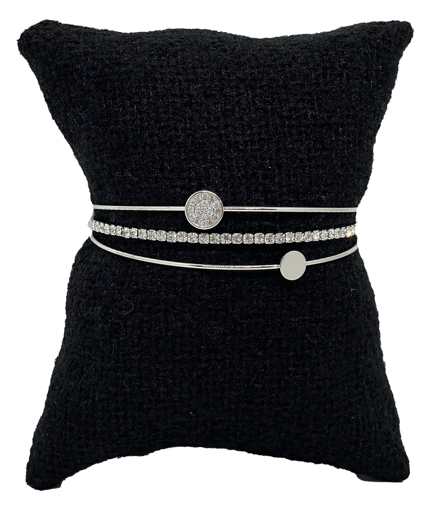 Pulsera con brillantito en plateado